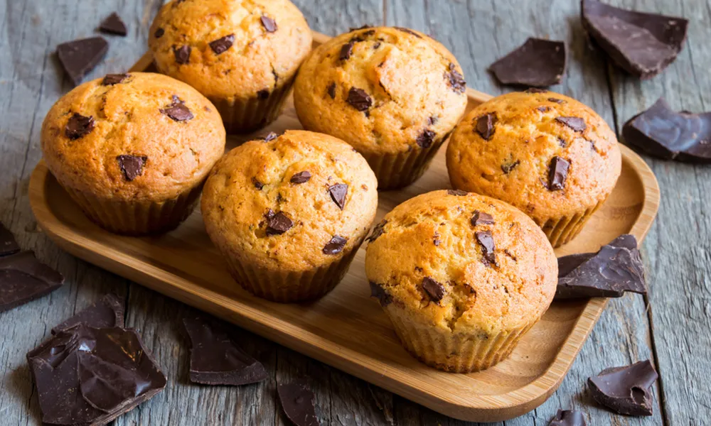 Muffins de vainilla con chispas de chocolate
